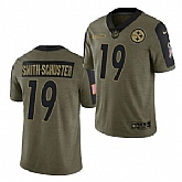 Nike Pittsburgh Steelers 19 JuJu Smith-Schuster 2021 Olive Salute To Service Limited Jersey Dyin,baseball caps,new era cap wholesale,wholesale hats